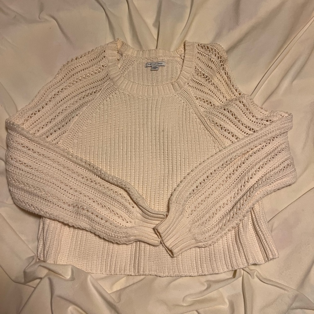 American Eagle Outfitters Cream Knit Sweater